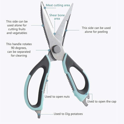 Kitchen Multifunctional Bone Cutter Shear Scissors With Magnetic Storage Bag (by quicklify)