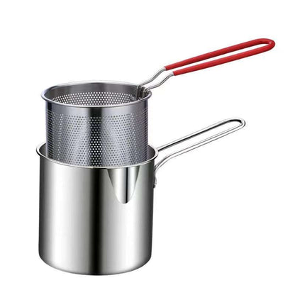 Stainless Steel Oil Fryer Deep Pot with Filter Screen (by quicklify)