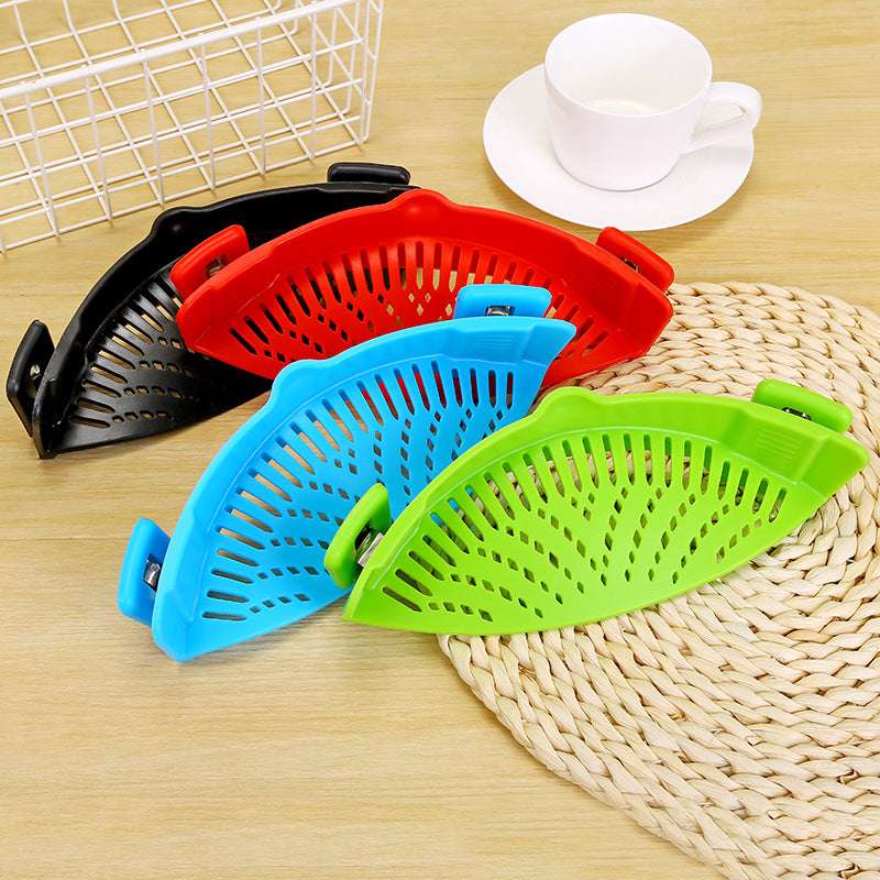 Kitchen Drainer Silicone Pot Side Vegetable Noodle Pouring Drainer (by quicklify)
