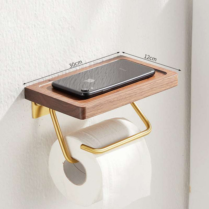 Wall Mounted Walnut Paper Roll Holder (by quicklify)