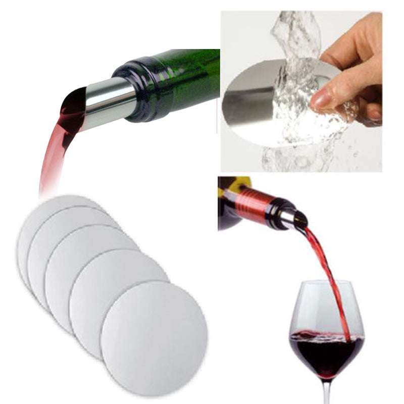 Aluminum Foil Round Wine Drainage Piece PET Wine Pourer (by quicklify)