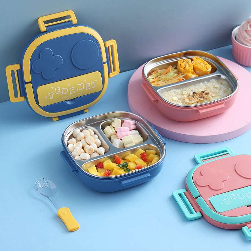 Stainless Steel Lunch Box Dinner Plate Robot Shaped Lunch Box (by quicklify)