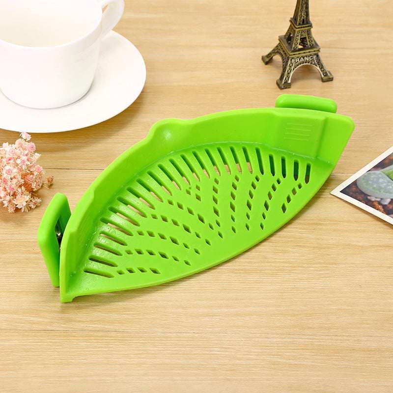 Kitchen Drainer Silicone Pot Side Vegetable Noodle Pouring Drainer (by quicklify)