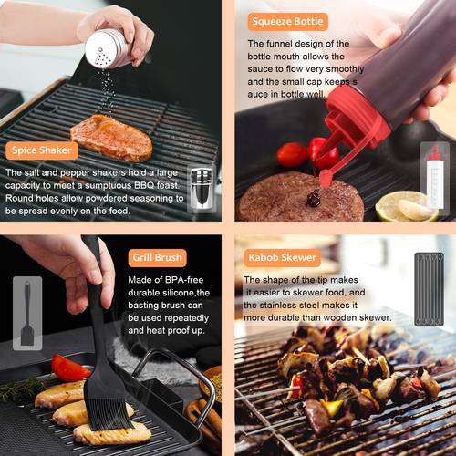 42Pcs Griddle Accessories Kit Flat Top Grilling Tools Set with Carry Bag (by quicklify)
