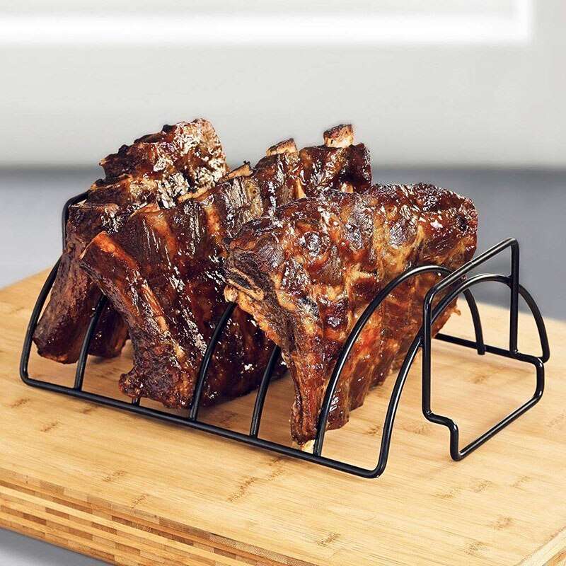 ONEUP Non-Stick Stainless Steel Grilling Chicken Beef Ribs Roasting Rack (by quicklify)