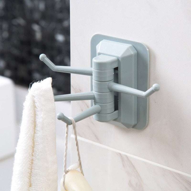 Storage Holders Racks Strong Adhesive Wash Cloth Clip Rotatable Towel Rack (by quicklify)