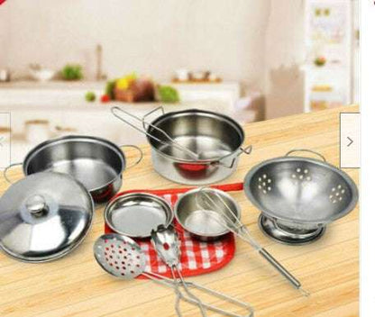 Kitchen Stainless Steel Toys Play House Cooking Pot (by quicklify)
