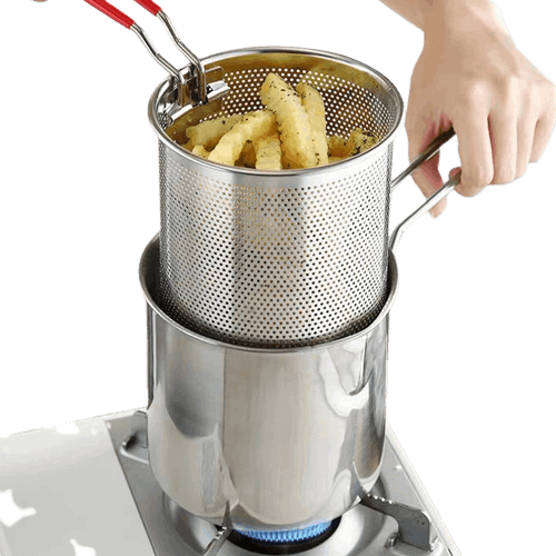 Stainless Steel Oil Fryer Deep Pot with Filter Screen (by quicklify)