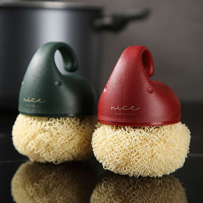 Short Handle Pot Brush Dish Washing Brush Cleaning Ball Decontamination Oil Stain Brush (by quicklify)