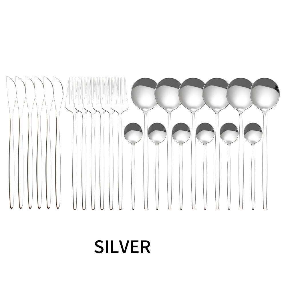 Stainless Steel Tableware 24 Sets Knifes Forks And Spoons (by quicklify)