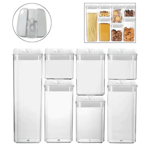 7 Pieces Plastic Food Storage Containers with Easy Lock Lids (by quicklify)