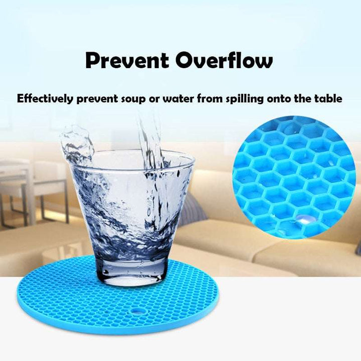 2pc Round Heat Resistant Silicone Mat Drink Cup Anti-slip Coasters Pot Holder (by quicklify)