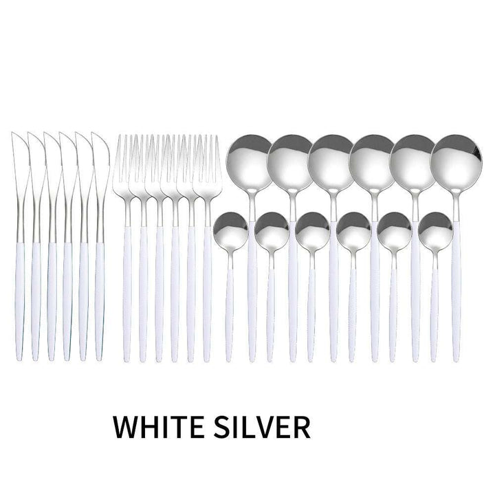 Stainless Steel Tableware 24 Sets Knifes Forks And Spoons (by quicklify)