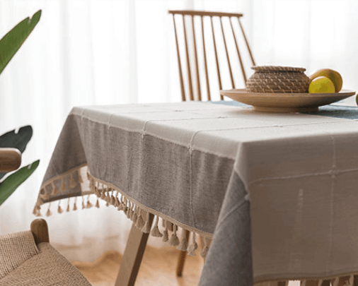 Striped Plaid Tablecloth Cotton Linen Cloth (by quicklify)