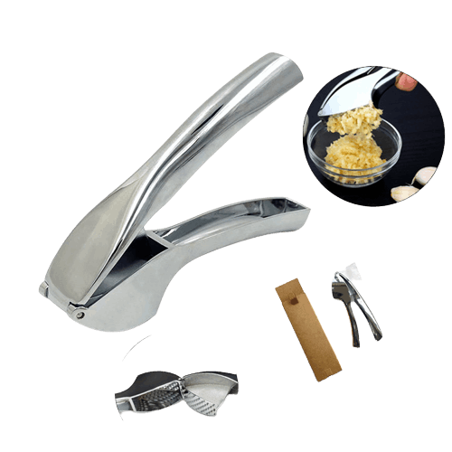 Manual Zinc Alloy Garlic Press Barbecue Mashed Garlic Clip Squeezer (by quicklify)