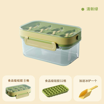 Silicone Ice Lattice Mold With Cover Portable Storage Box (by quicklify)