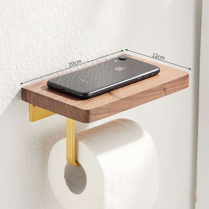 Wall Mounted Walnut Paper Roll Holder (by quicklify)