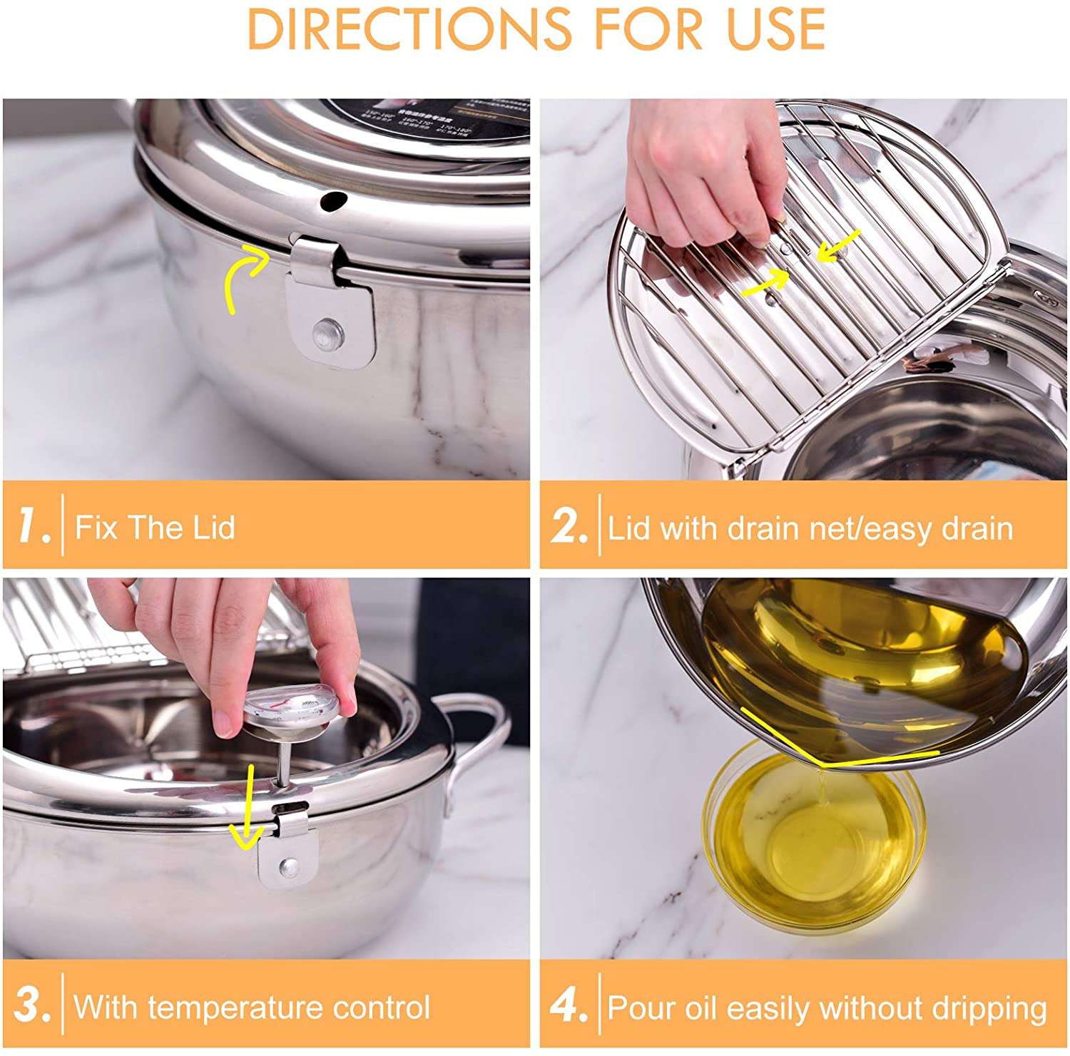 Japanese Deep Frying Pot with Thermometer (by quicklify)