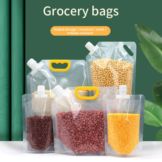 Sac de stockage de grains, 5/10 pièces, sac à buse Transparent autoportant, sac de rangement scellé