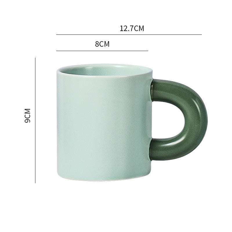 Thick Handle Ceramic Cup High-Value Mug Creative Couple Water Cup (by quicklify)