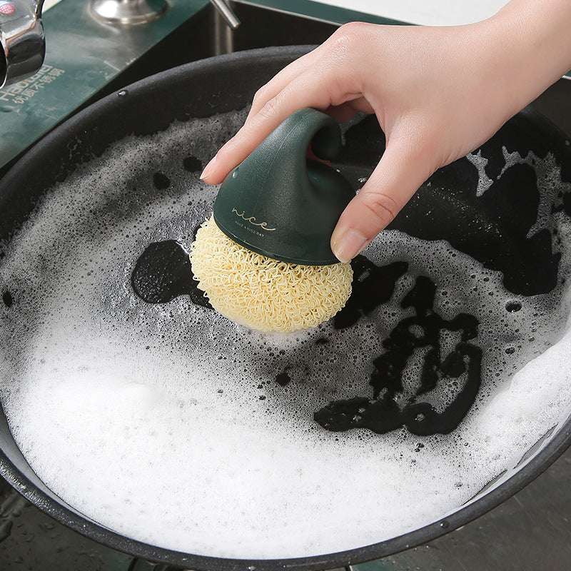 Short Handle Pot Brush Dish Washing Brush Cleaning Ball Decontamination Oil Stain Brush (by quicklify)