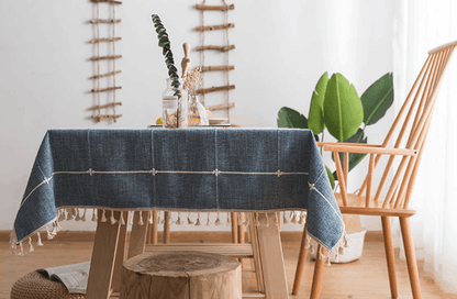 Striped Plaid Tablecloth Cotton Linen Cloth (by quicklify)