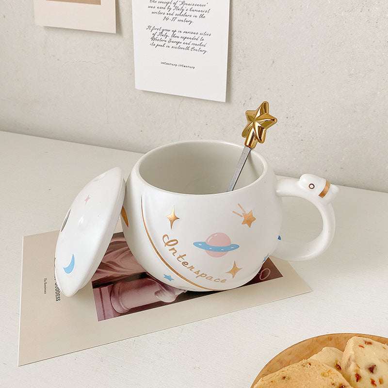 Creative Cartoon Astronaut Mug Couple Office Milk Coffee Cup (by quicklify)