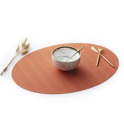 Oval PVC Dining Mat Anti Slip Heat Insulation Mat Dining Table Mat (by quicklify)