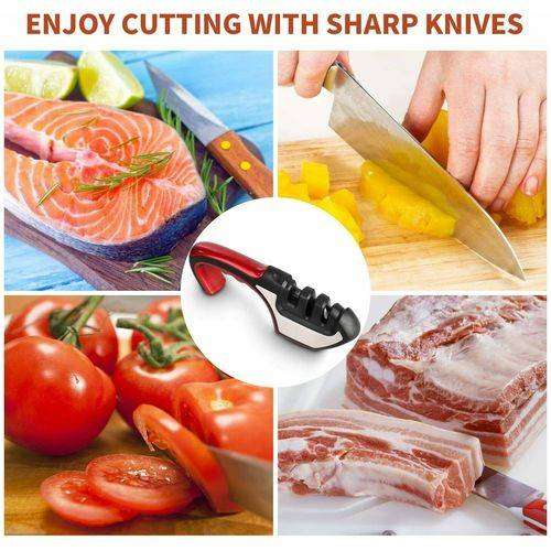 Kitchen Knife Sharpener Straight Blade Serrated Knife Manual Sharpening Tool (by quicklify)