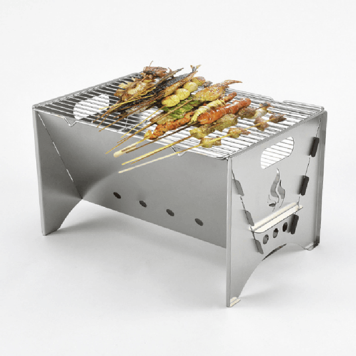 Outdoor Stainless Steel Folding Stove Meat Grill (by quicklify)