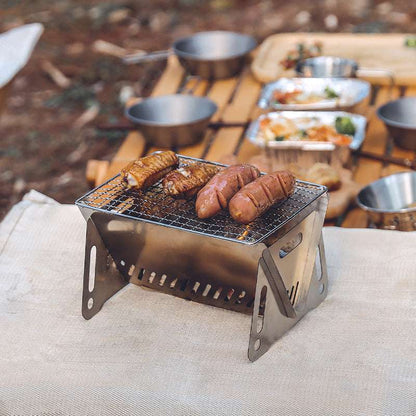 Outdoor Stainless Steel Folding Stove Meat Grill (by quicklify)