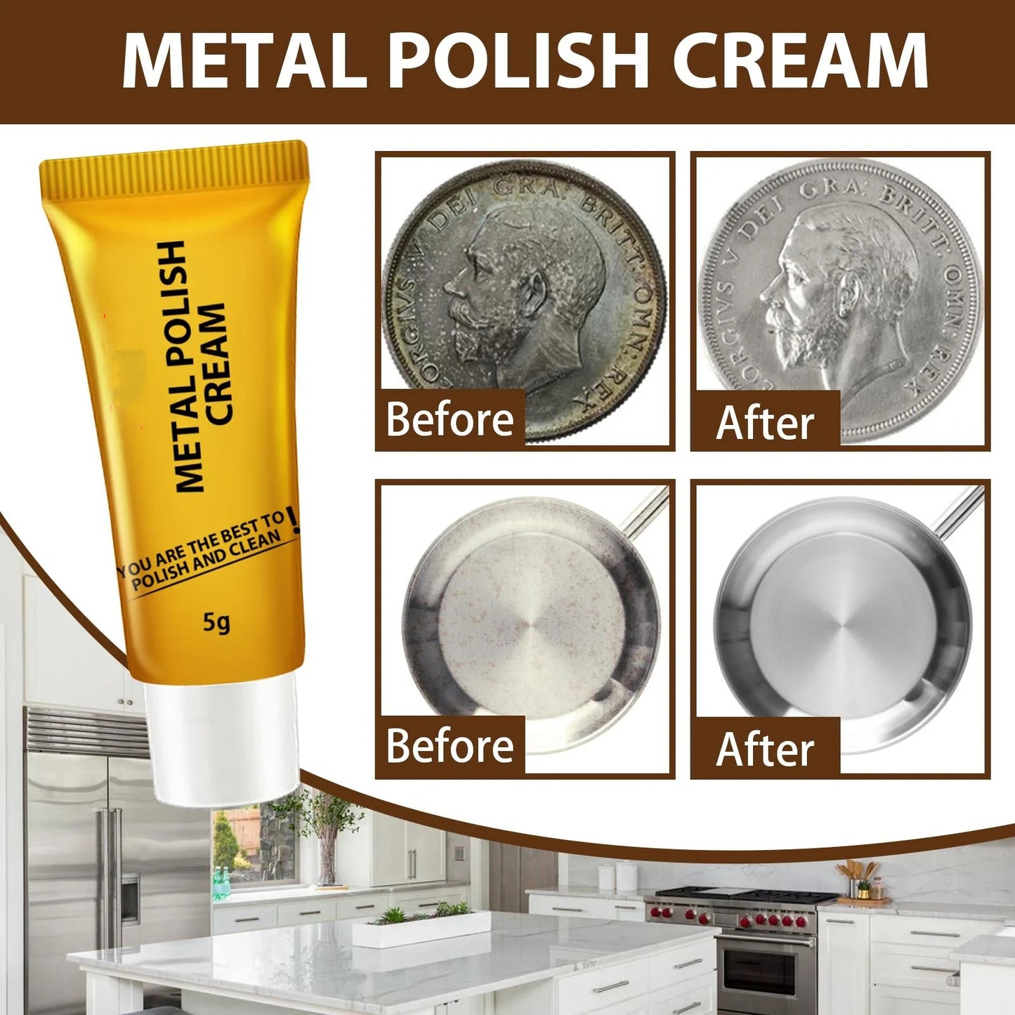 Stainless Steel Cleaning Paste Kitchen Pot Bottom Rust Remover Metal Polishing Paste