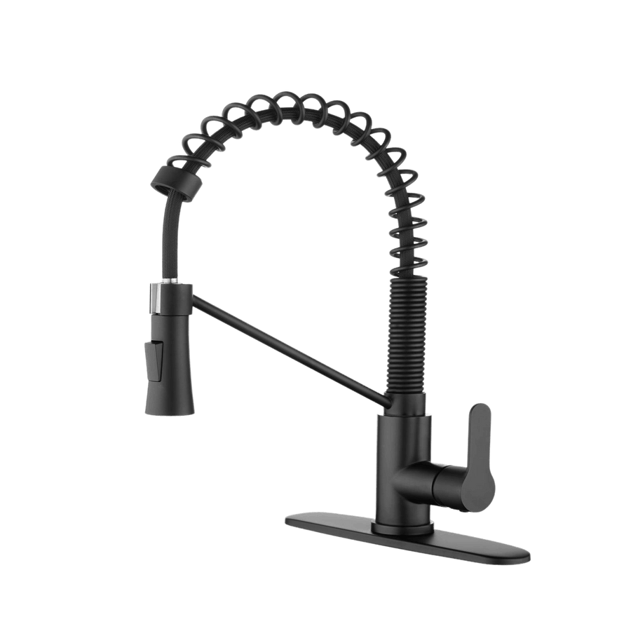 Single Handle Kitchen Sink Faucet with Pull Down Sprayer and Soap Dispenser (by quicklify)