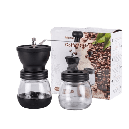 Large Capacity Glass Hand Crank Coffee Bean Grinder (by quicklify)