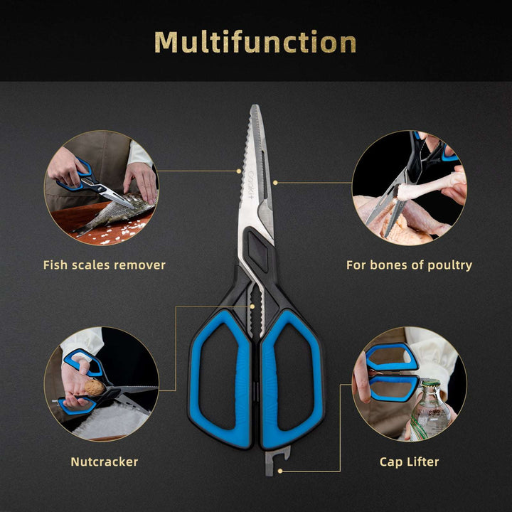 Kitchen Heavy Duty Stainless Steel Chef Shears Scissors (by quicklify)