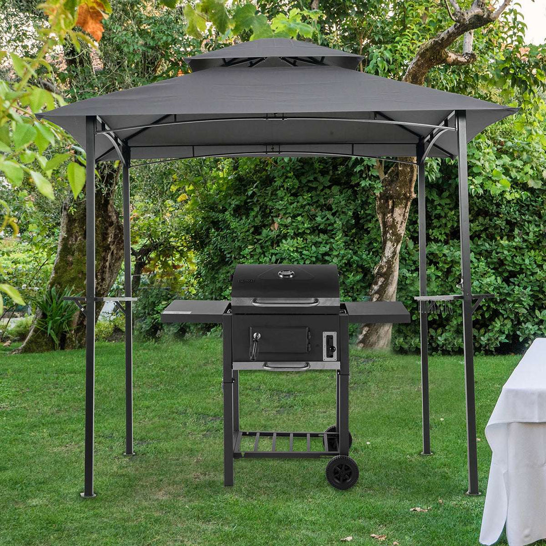 Double Tier Soft Top Canopy and Steel Frame with hook and Bar Counters (by quicklify)
