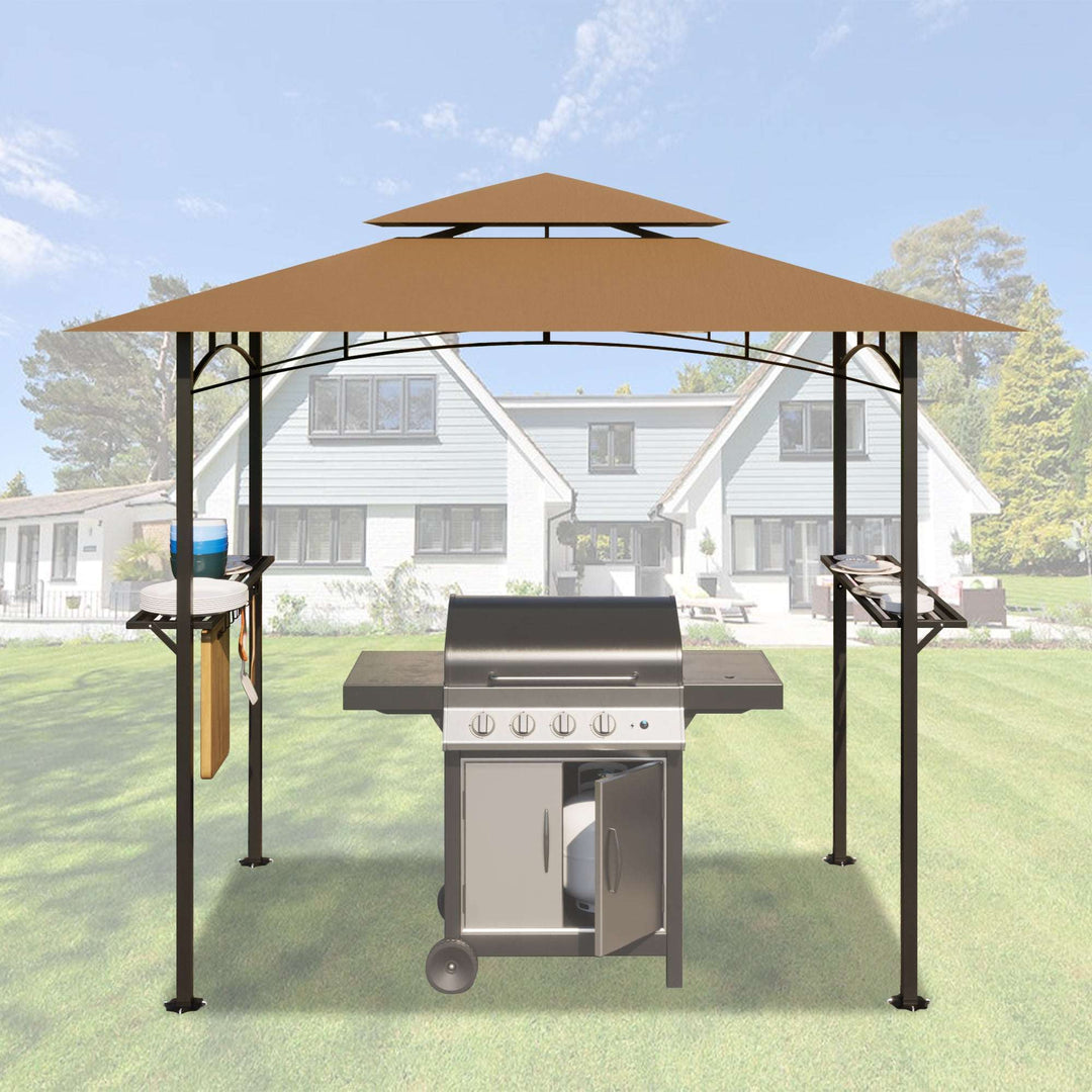 Grill Pergola Tent with Air Vent Double Tiered BBQ Gazebo Outdoor Barbecue Canopy (by quicklify)