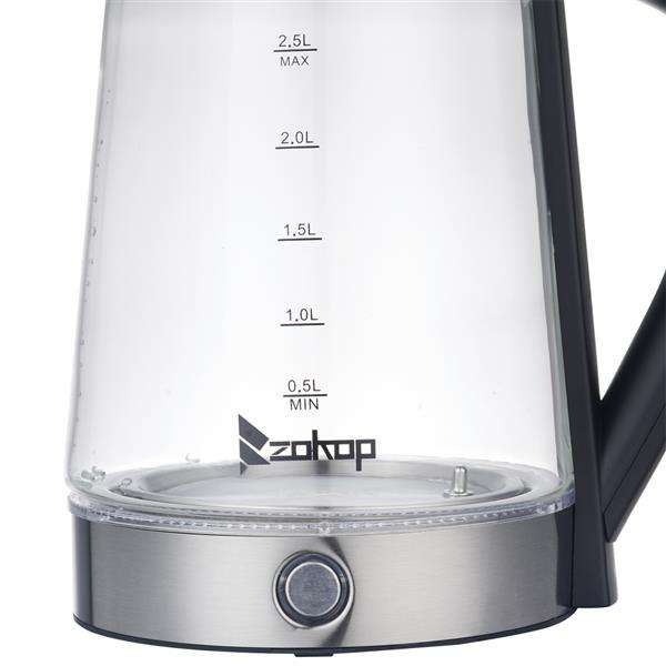 2.5L Blue Glass Electric Kettle with Filter (by quicklify)